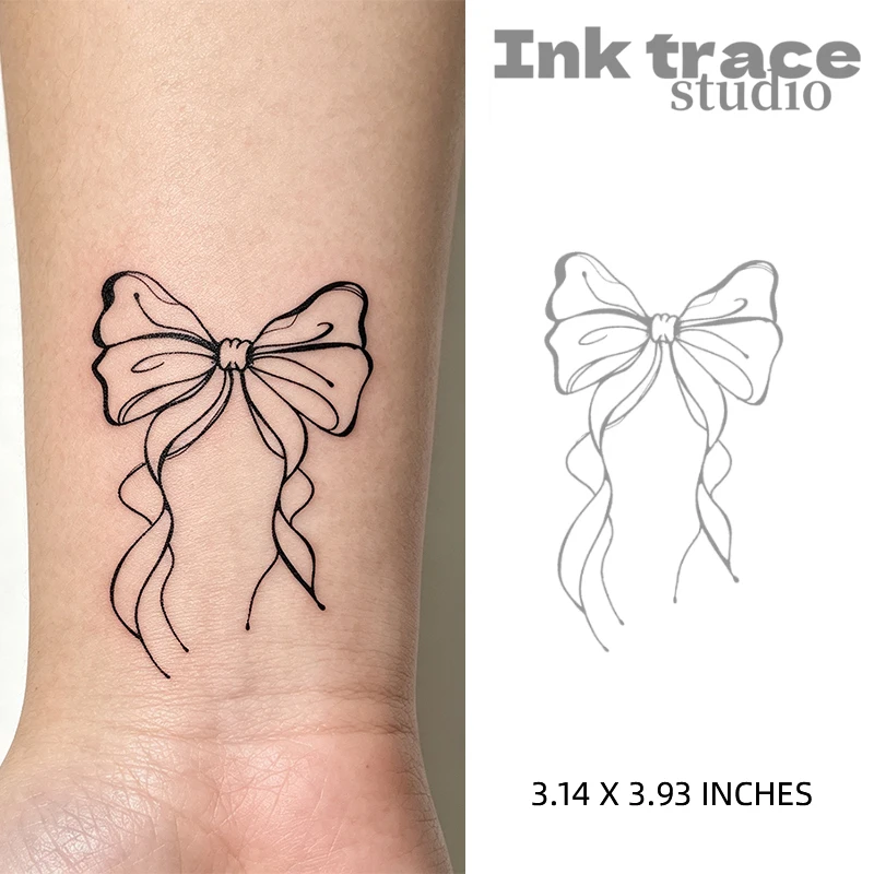 Magical Bow-Shaped Ribbon Temporary Tattoos Waterproof Semi-Permanent Stickers Last up to 15 Days