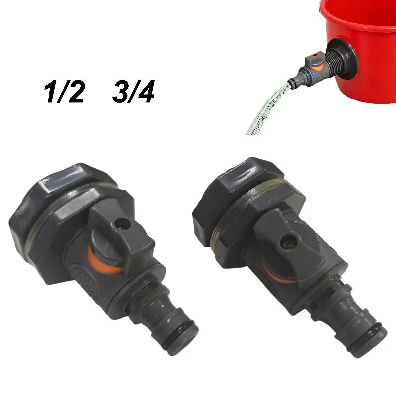 1Pcs Water Tank Adapter PVC IBC Water Bucket Adapter Durable Fitting With Valve For Large Water Container
