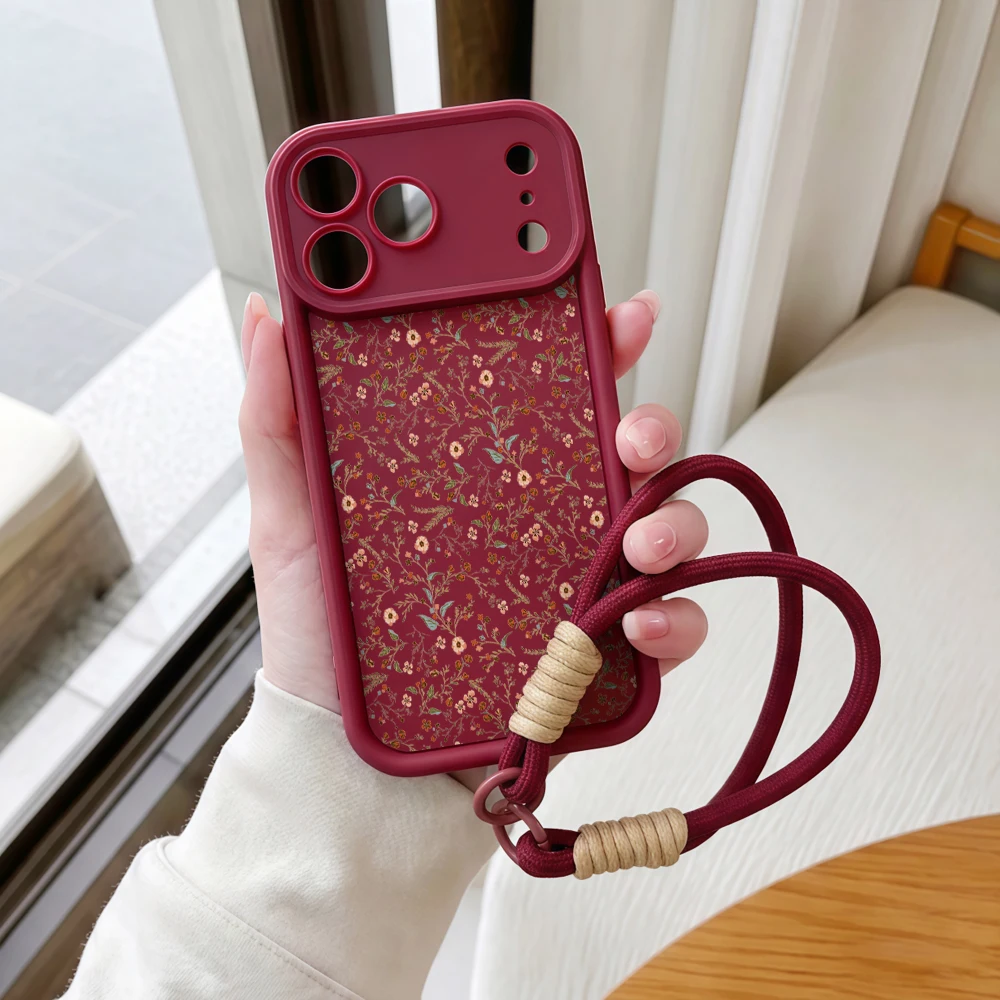 Orangefarbene Handyhülle mit Blumenmuster und Lanyard für Samsung Galaxy Note 20 S25 S26 Plus S24 S23 FE S25 Ultra A57 A55 5G Silikonhülle – Detail 7