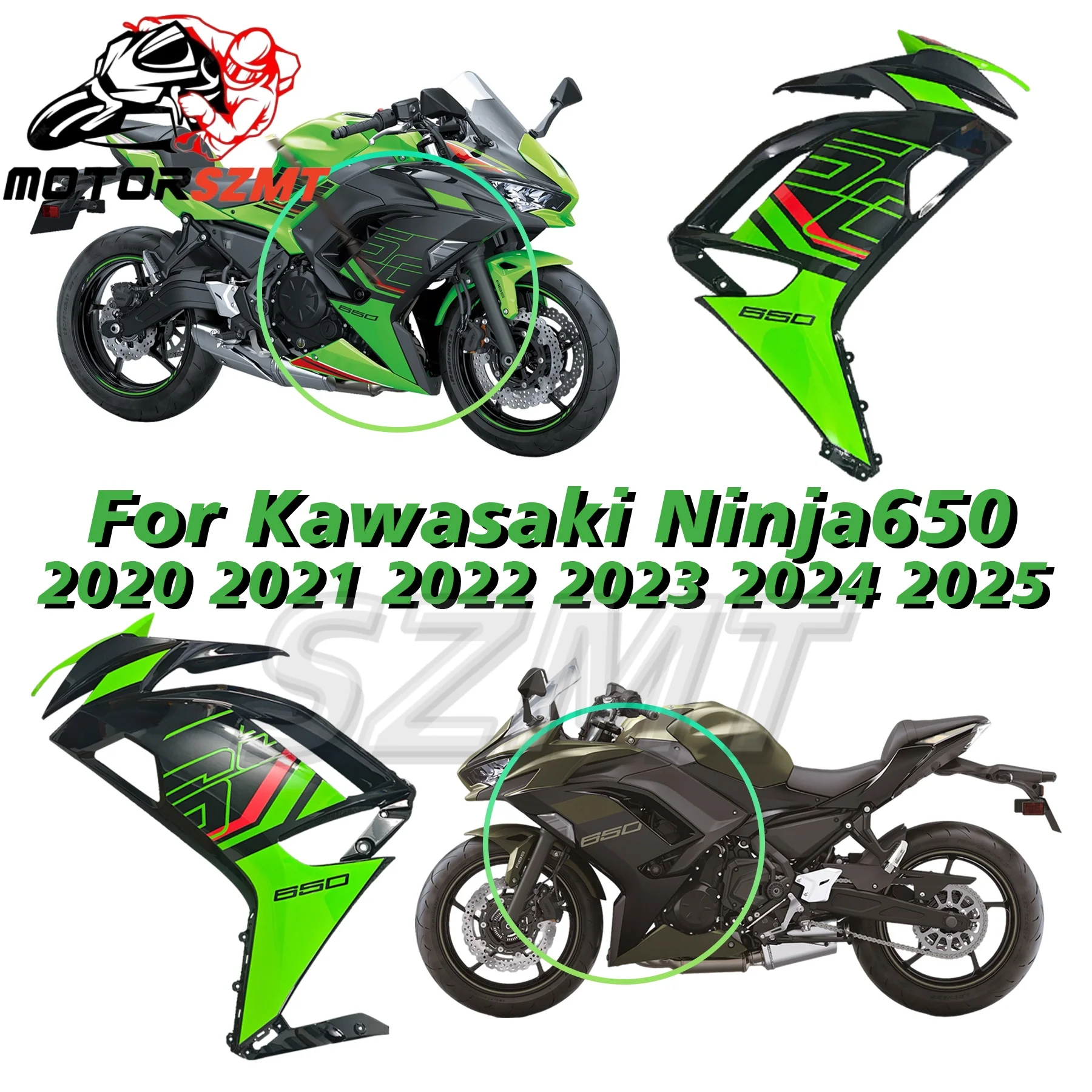 Motorcycle Body Left and Right Side Cover ABS Injection Fairing For Kawasaki Ninja 650 ER6F EX650 2020-2025 year 2021 2022 2023
