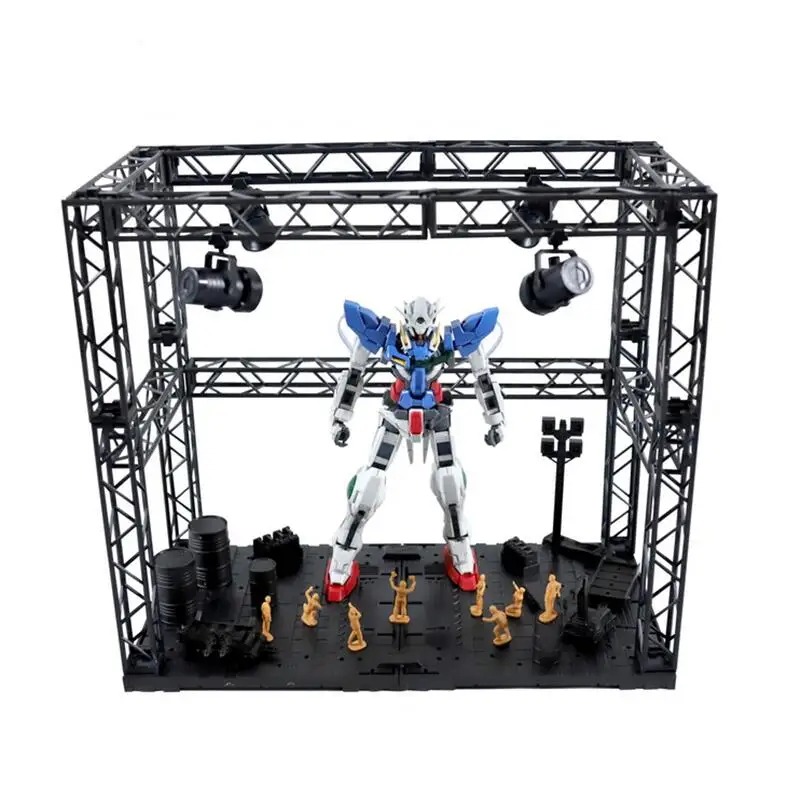 Garage Frontline Base Scene for Gundam Robot Action Figure Model Accessories Hobby System Base Universal Display Stage With Lamp