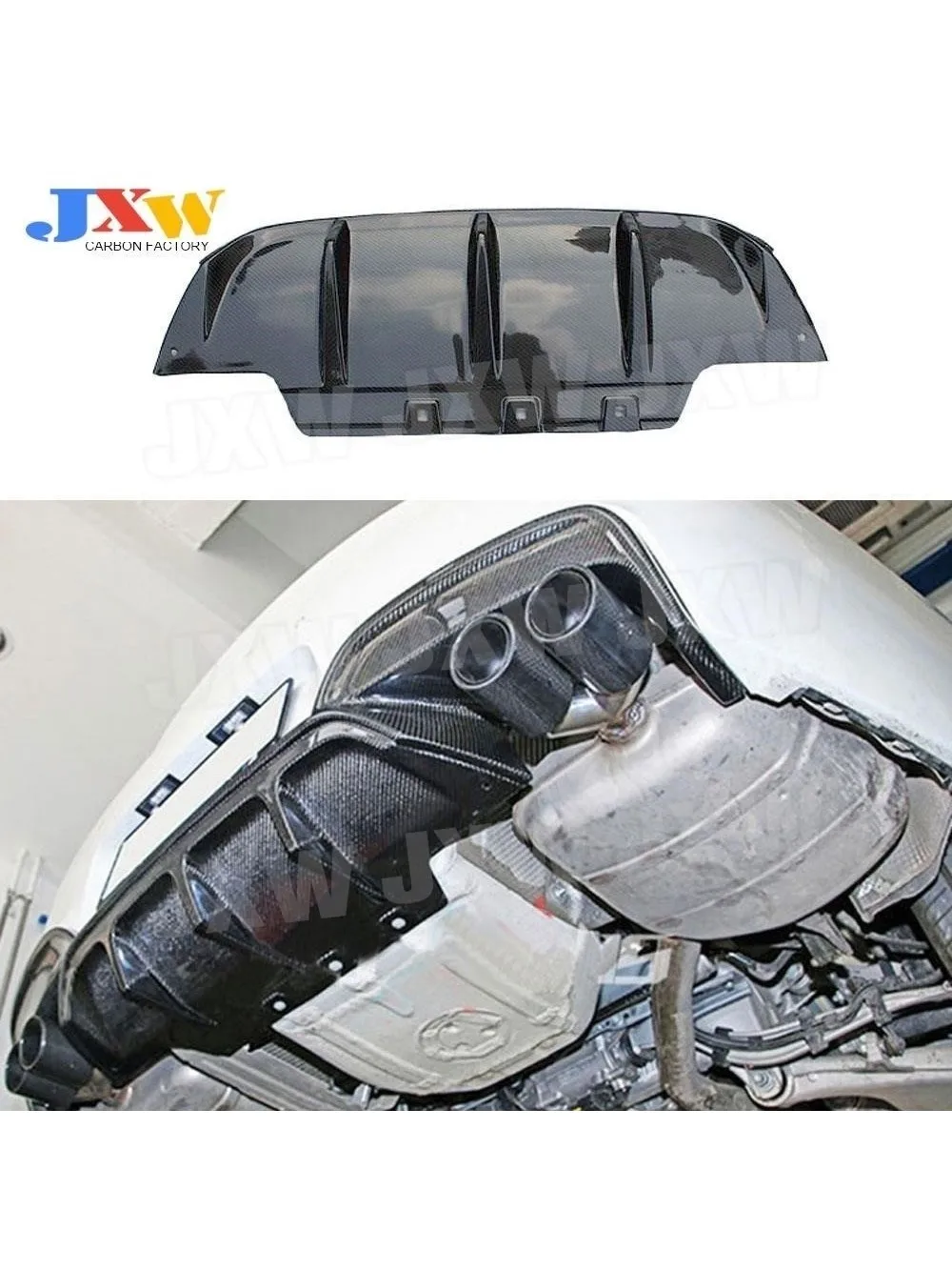 Koolstofvezel Auto Achterbumper Diffuser Lip voor BMW 6 Serie F06 F12 F13 M6 2012-2017 Achter Diffuser Lip guard Spoiler FRP - afbeelding 2