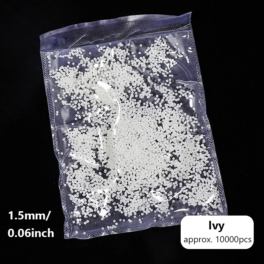 10000 Stück Weiße Elfenbeinfarbene 1,5mm-4mm ABS Imitations-Halbrundperlen Lose Perlen für Nagelkunst DIY Handwerk Schmuckherstellung Scrapbooking – Detail 10
