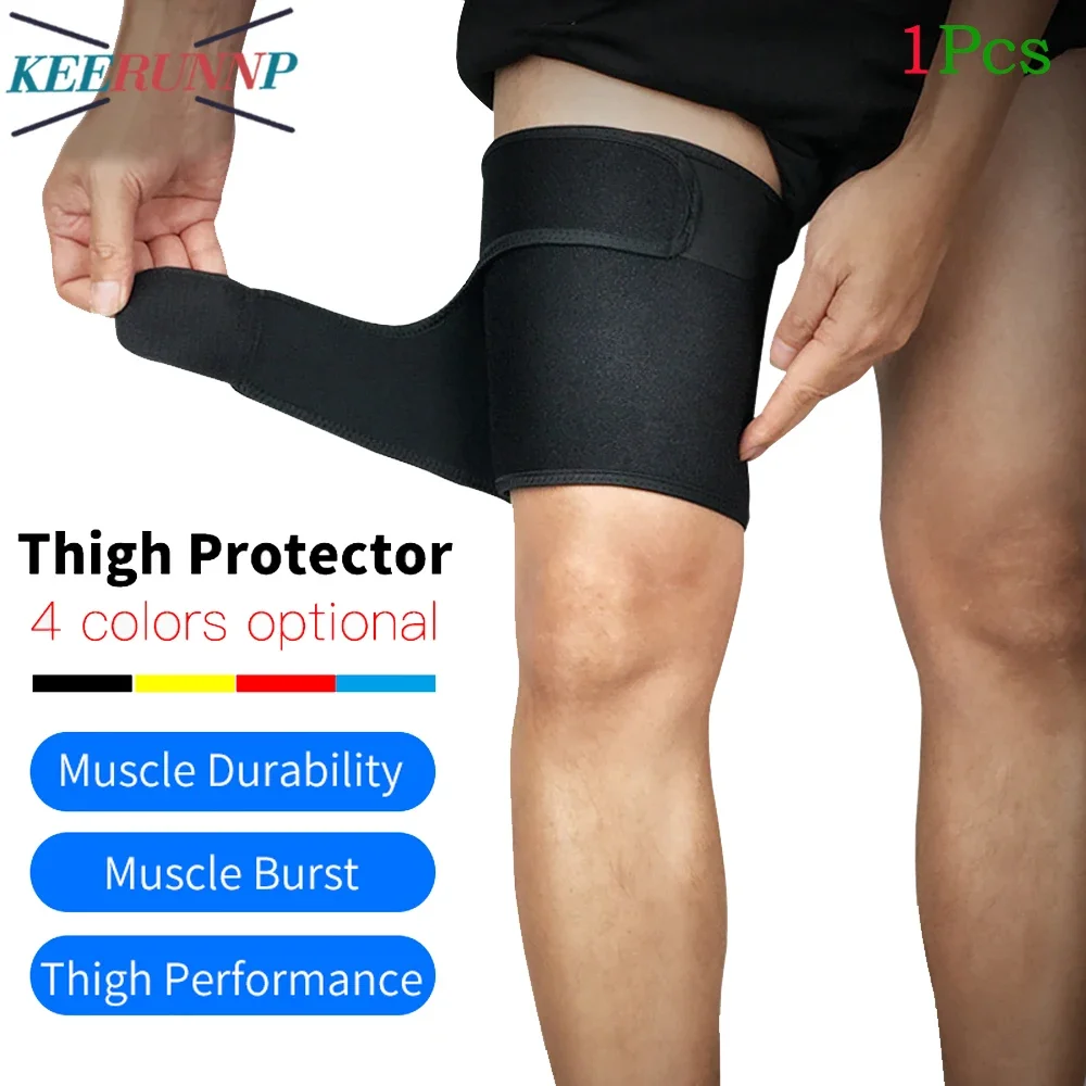 1Pcs Thigh Brace - Hamstring Quad Wrap - Adjustable Compression Sleeve Support for Pulled Muscle,Sprains,Workouts,Sciatica Pain