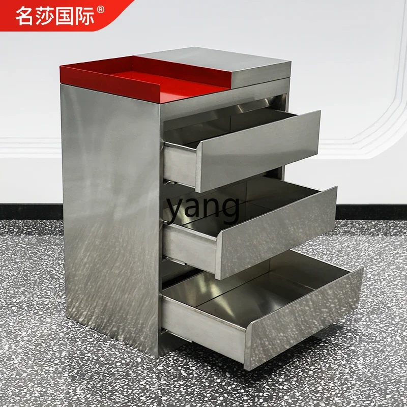 xyy modern simple barber shop stainless steel hair cutting cabinet hair salon trolley tool cabinet