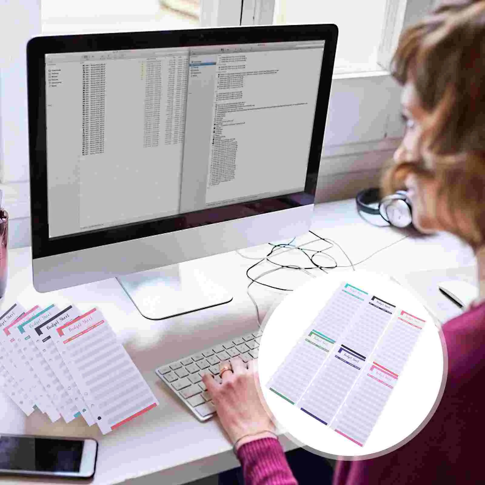 20 Pcs Budget Card Binders Expense Tracking Helper Planner Device Paper Cash Consumption Double Offset Money Organizer Office