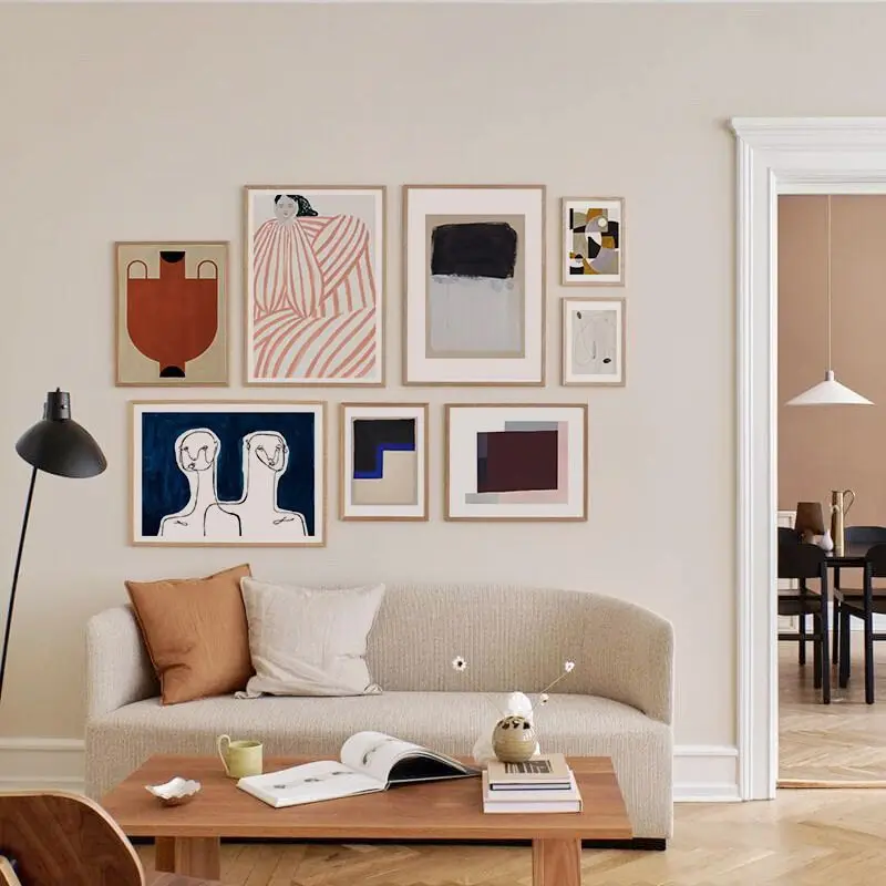 

Nordic Canvas Poster Abstract Oil Painting Art Print INS Style Aesthetic Minimalist Wall Decor Living Room Dining Room