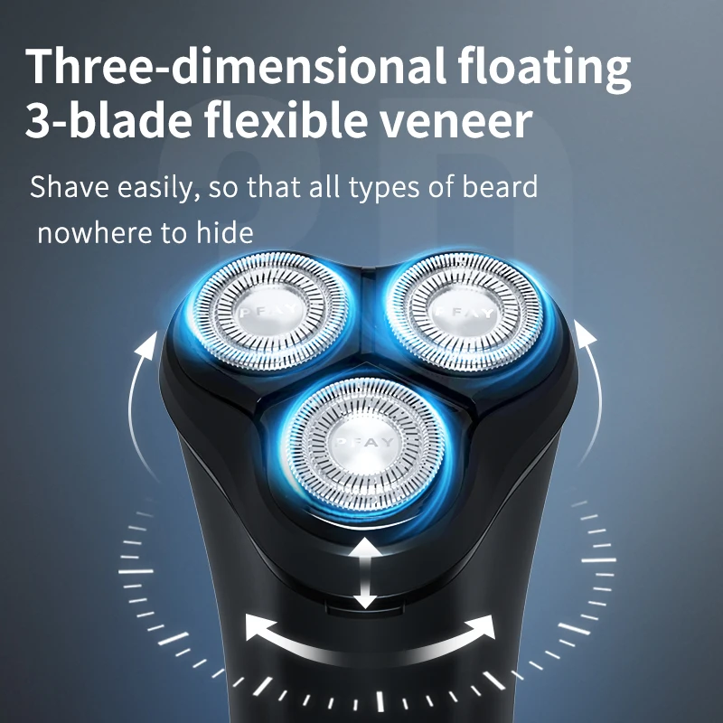 PFAY PA368 Nam Điện Xoay Dao Cạo Nam 3D Râu Máy Cạo Râu Cho Nam Loại-C sạc Râu Timmer