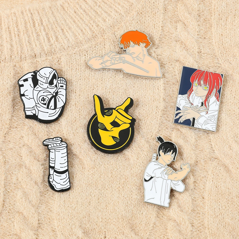 Chainsaw Man Enamel Pins Cartoon Pochita Makima Brooches Lapel Badges Anime Fashion Jewelry Accessories Gift For Fans Friends