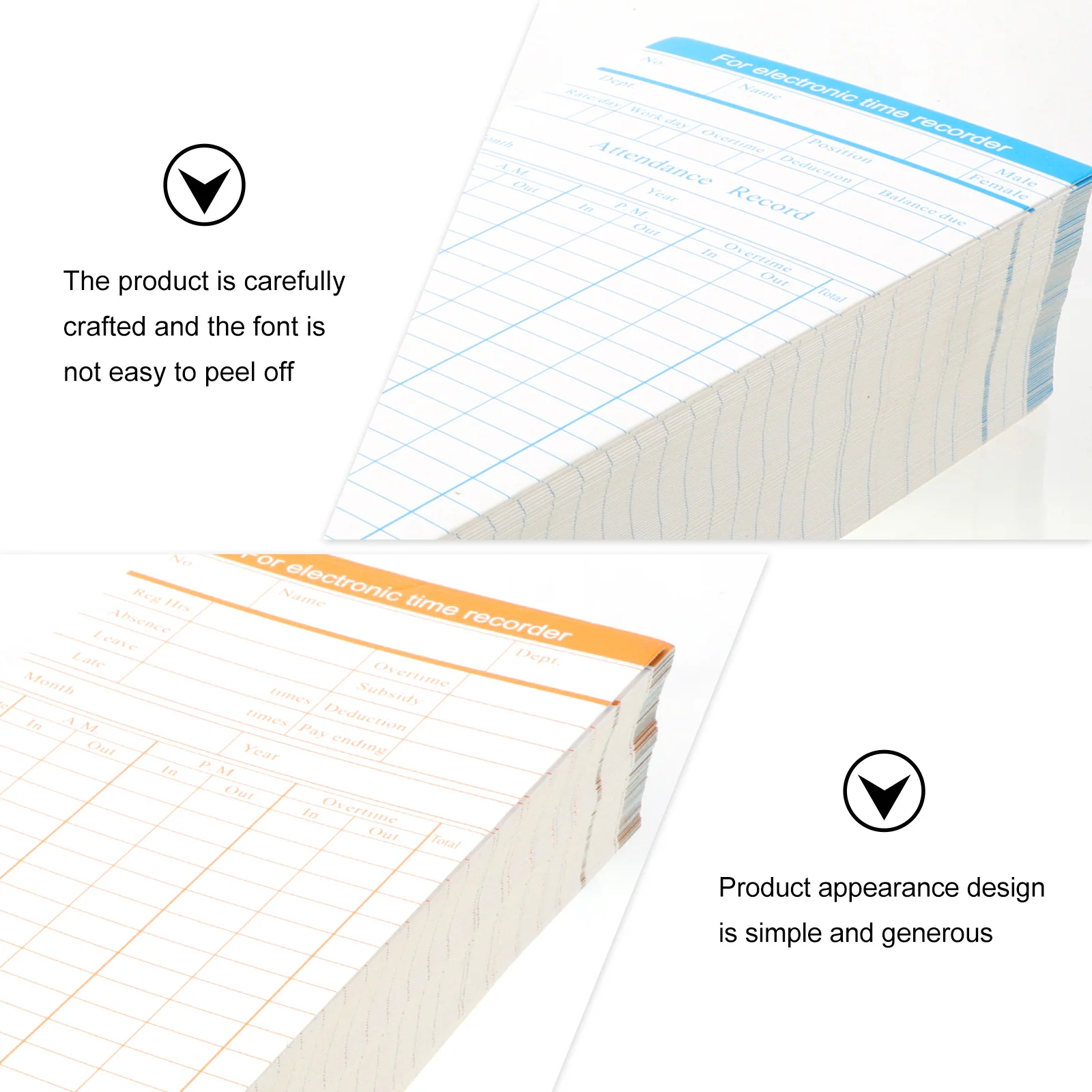 Attendance Recorder Cards Attendance Card Time Clock Office Paper Clocking Cards Recording Imported 350G Cardboard Work Clocks