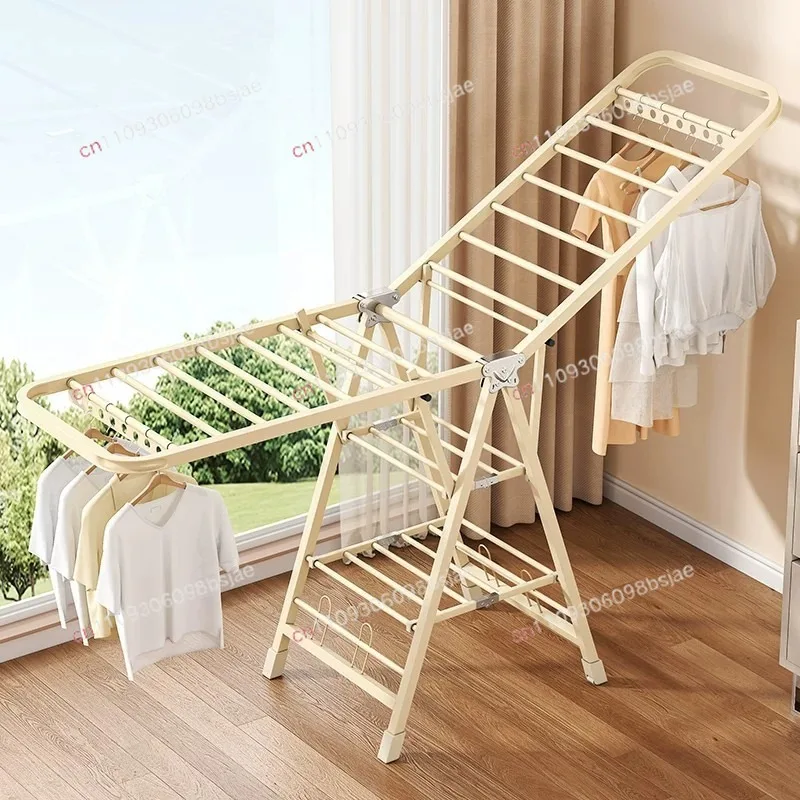 Folding drying rack Floor-to-ceiling balcony Household cooling drying hanger Indoor cooling rod Outdoor simple quilt drying