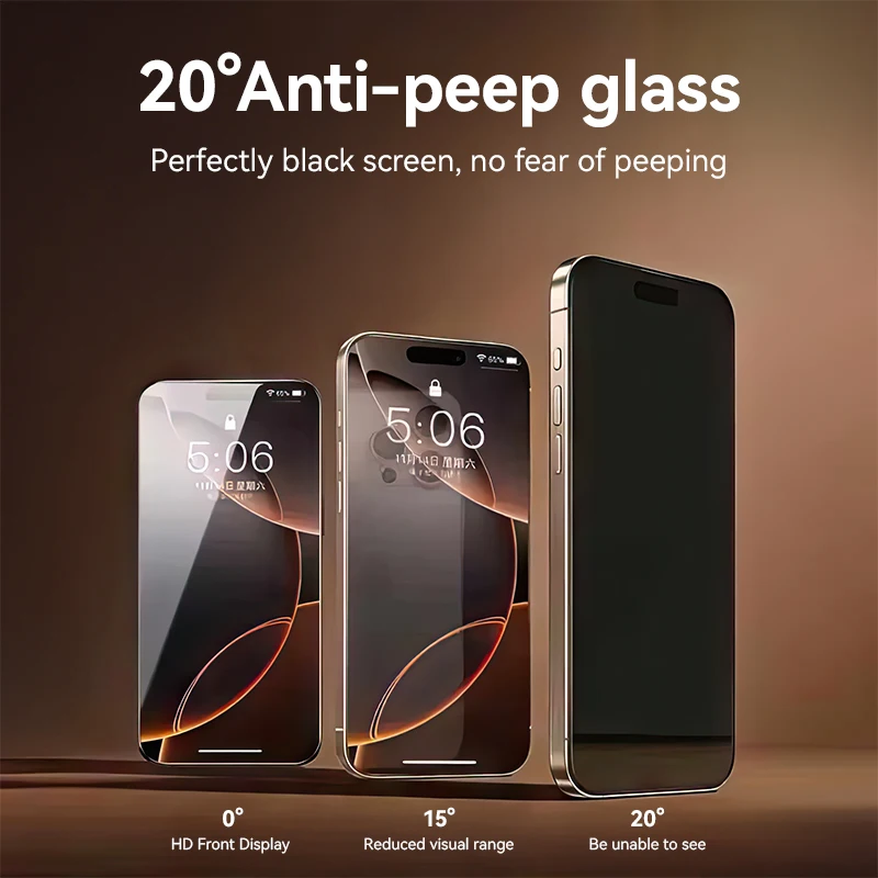 Joyroom 1/2Pcs 20°Anti-spy Glass For iPhone 16 15 Pro Max Glass For iPhone 16 15 14 13 12 Pro Max Privacy Screen Protector Glass