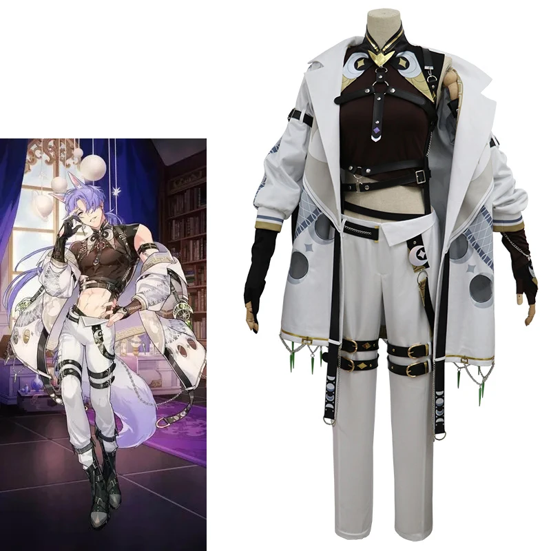 COS-KiKi Nu: Carnival Eiden Bimonthly Streamer Game Suit Cosplay Costume Gorgeous Handsome Uniform Halloween Party Outfit Unisex