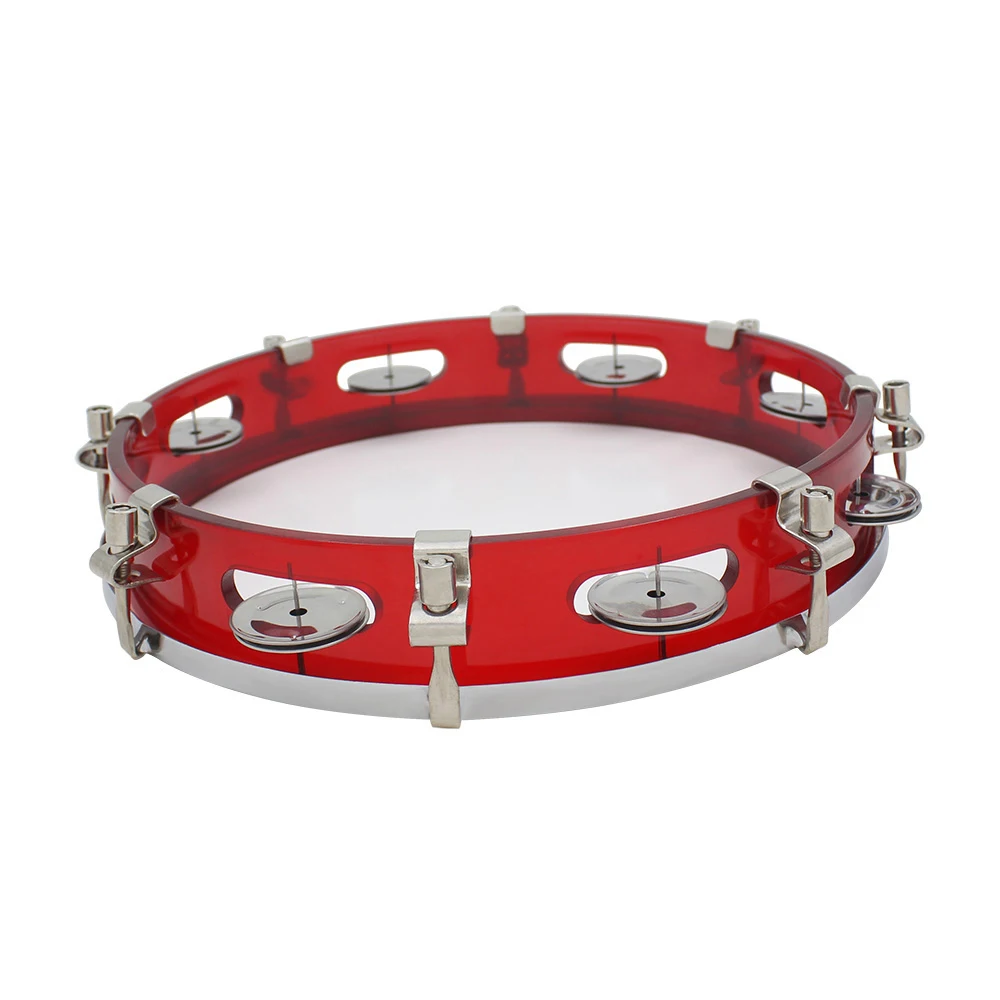 SLADE Adjustable Tambourine Percussion Instrument Red Hand Drum With Jingle Bells Kids Music Gifts Children\'s Educational Toys