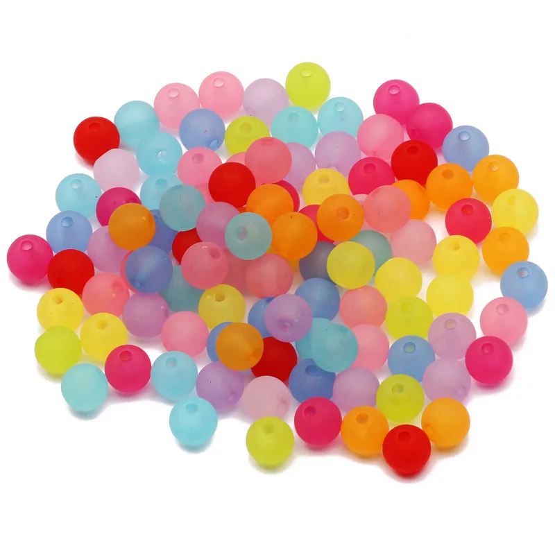 30-200Pcs 6/8/10/12mm Transparent Matte Round Acrylic Beads Loose Spacer Beads For Home Decor Diy Sewing Crafts Jewelry Making