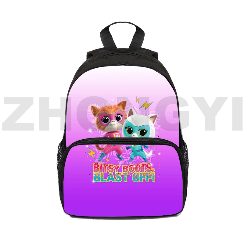 

3D Print Cute Cartoon SuperKitties Backpacks for School Teenager Girls 16 Inch Bookbag Anime Kindergarten Mini Bag Travel Bag