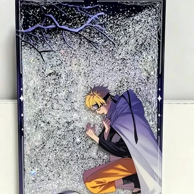 Naruto Sasuke Naruto Snow Scene Shaker Block Acrylic Desktop Ornament Anime Peripheral Collectible Table Decor Gift For Fans