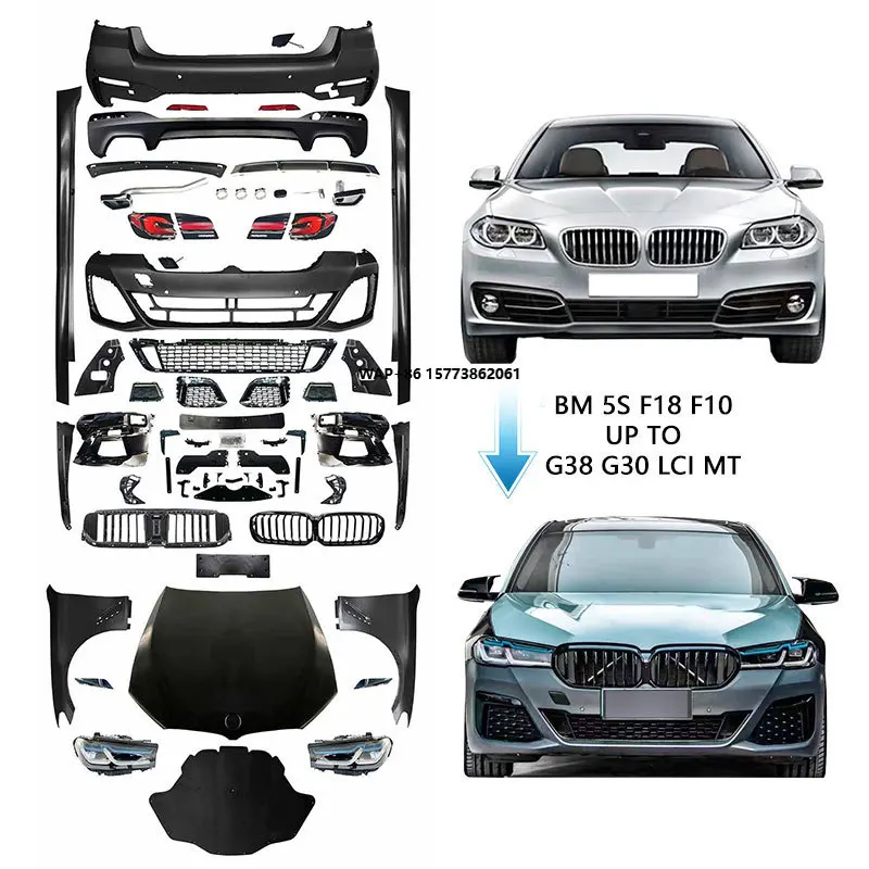 

No Need to Cut! 2010-2017Y BM 5S F10 F18 to G30 G38 LCI MT Car Auto Body Kit Parts Accessories Bumpers Systems for 5 Series