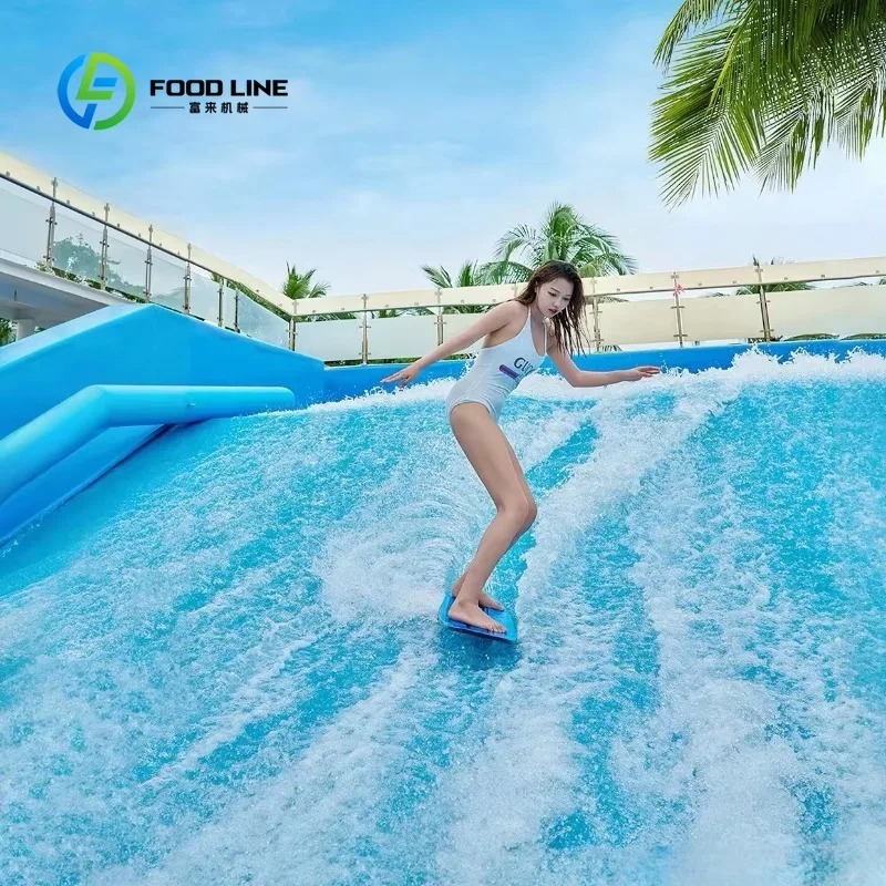 Light Blue Sea Theme Double Lane Surf Simulator Custom Commercial Water Park Amusement Equipment With Factory Price