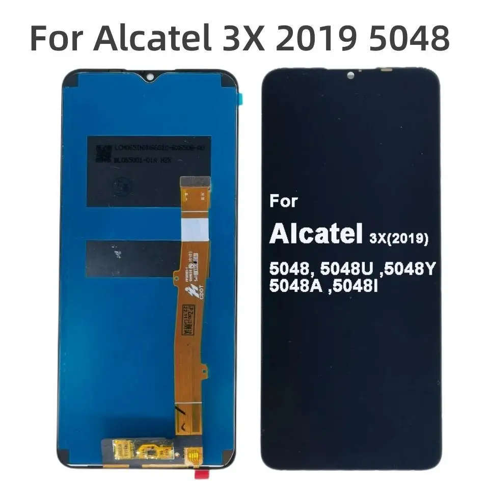 Original 6.52 ” For Alcatel 3X 2019 5048 5048A 5048I 5048U 5048Y OT5048 LCD Display Touch Screen Digitizer Assembly / With Frame