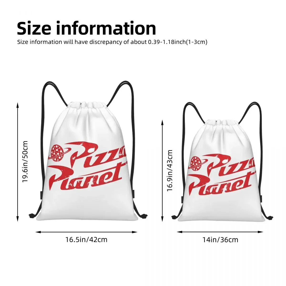 Pizza Planet Toy Story Cartoon Drawstring Bags Sports Backpack Gym Sackpack Pixar String Bags for Cycling