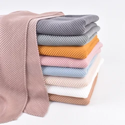 Autumn and Winter New Solid Color Monochrome Cotton and Hemp Pleated Scarf Korean Version Foreign Style Shawl for Women