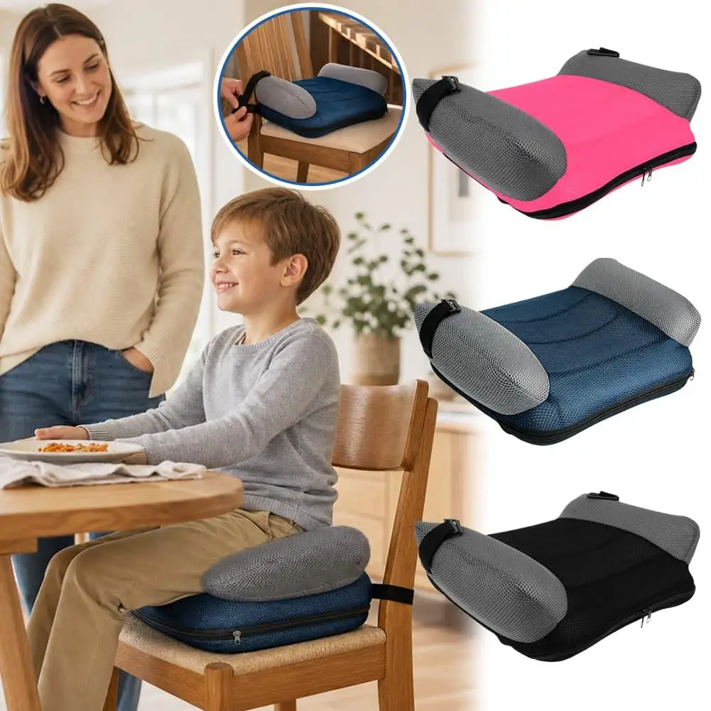 Portable Travel Inflatable Car Booster Seat for Kids PVC Cushion with Storage Bag Comfort Safety Narrow Backless Universal Fit view 4