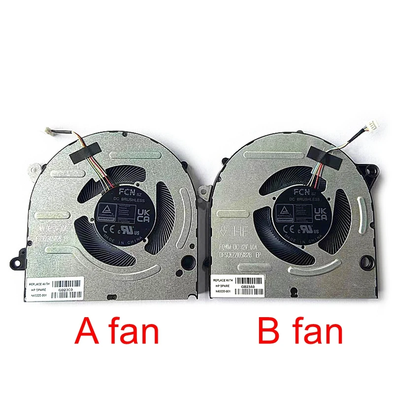 

New Laptop CPU GPU Cooling Fan For HP Pavilion 16-ab TPN-W161 Cooler N63220-001 DIS 12V N63219-001 UMA 5V