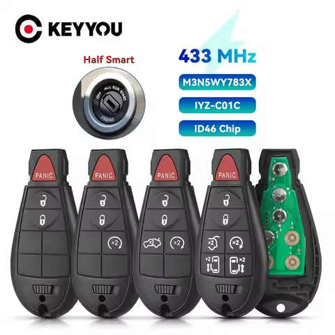 KEYYOU M3N5WY783X IYZ-C01C Smart Remote Car Key Fod 433Mhz ID46 Chip For Chrysler Town &amp; Country Dodge Caravan Journey