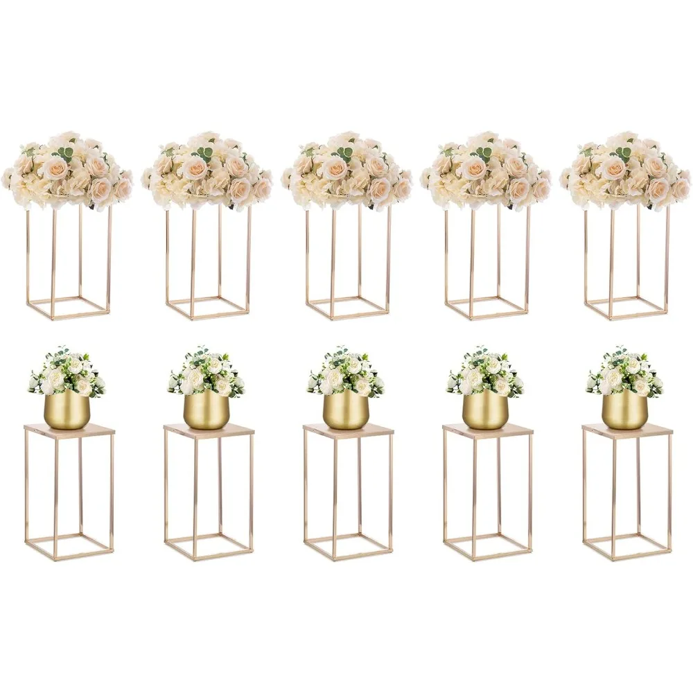 

Gold Vases for Centerpieces Wedding - 10 Pcs 15.7 inch Tall Gold Vase Wedding Centerpieces for Tables Freight Free