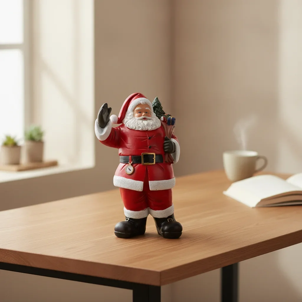 VILEAD Exquisite Santa Claus With Gift Bag Resin Figurine Decorative Home Decoration Christmas For Room Interior Accessories