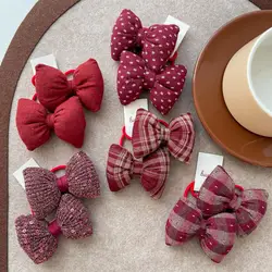 Sweet Red kawaii Bow Hair Rope Ring Children Gift Baby Girl Kid Elastic Hair Rubber Band Accessories Headdress Headwear Ornament