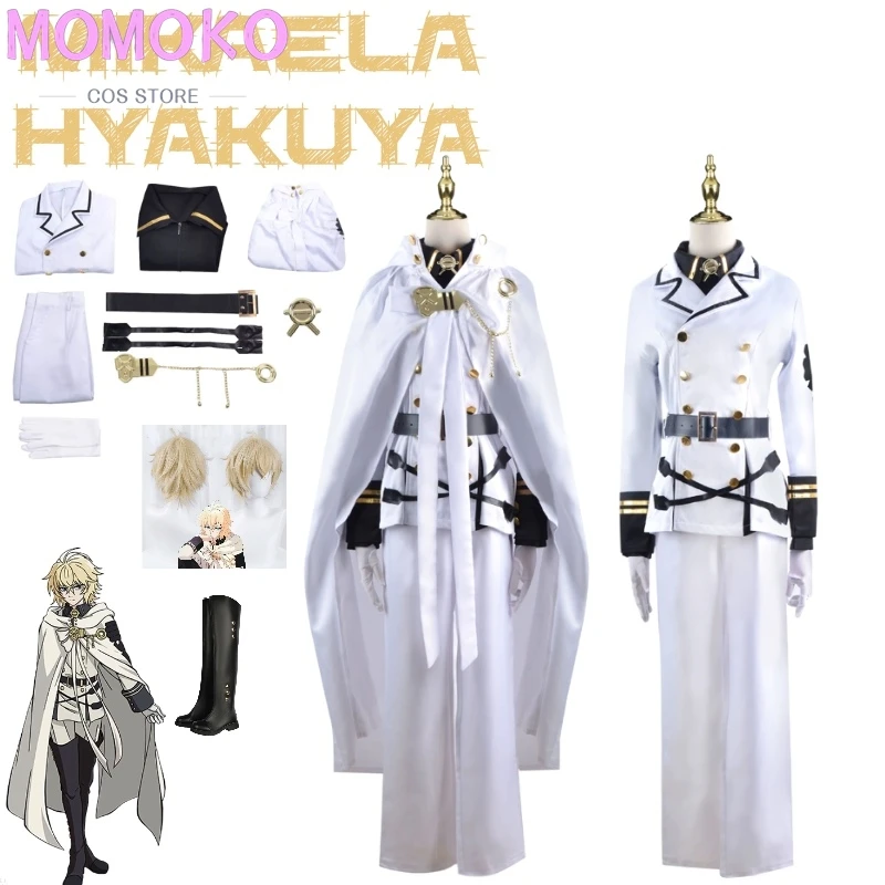 

Seraph of the end Anime Mikaela Hyakuya Cosplay The White Combat Uniform And From Krul Tepes' Faction Cosplay Costume All Of Set