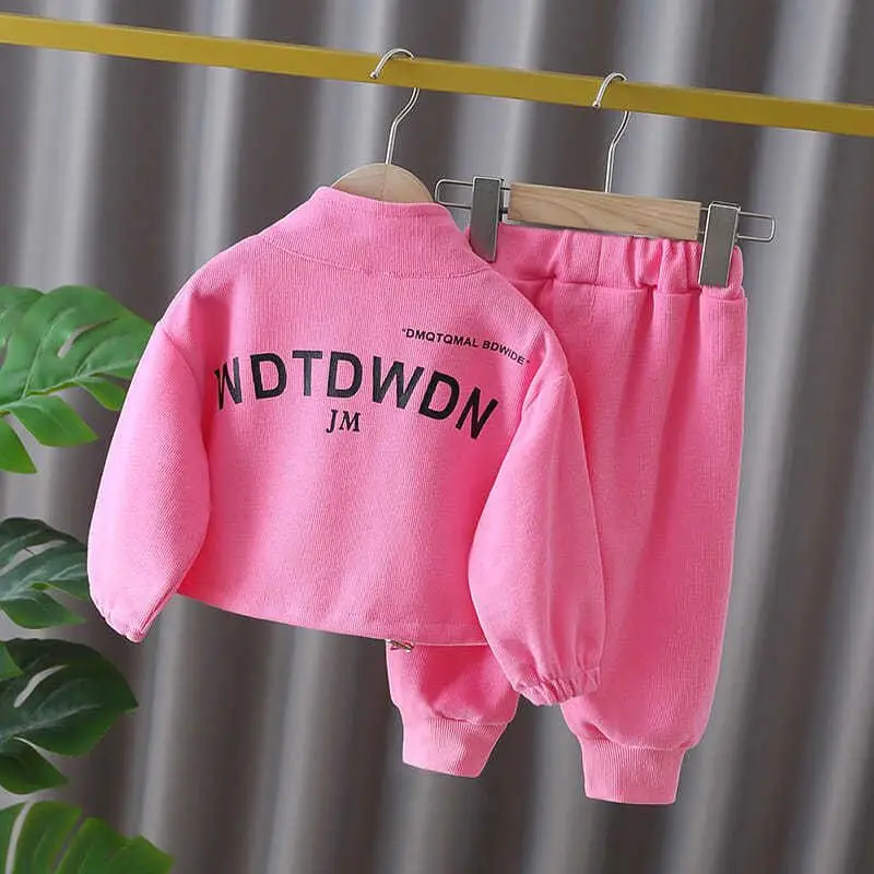 Spring and Autumn Children Set 0-5 Year Old Boy Girl Fashion Versatile Casual Sports Top and Pants 2023 BeiBei New Kids garments