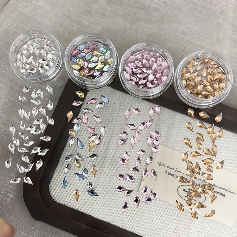 30 Pcs/box Irregular-shaped Drill Nail Art Rhinestones 3D Crystal Nail Stones Gems Pearl DIY Manicure Decorations Accessories