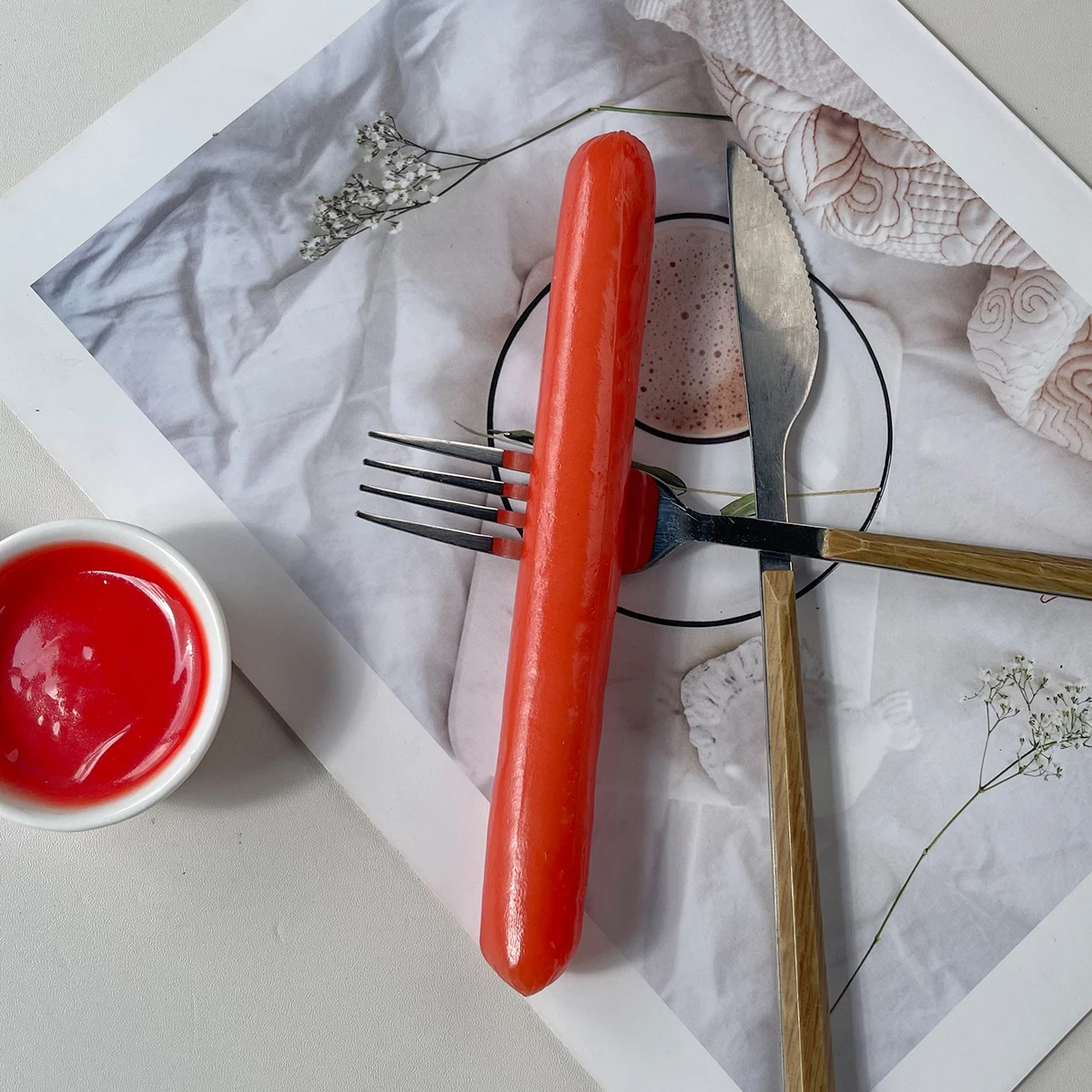 Realistisches gefälschtes Wurstmodell – künstliches Lebensmittelmodell für Fotografie-Requisiten, Küchendisplay, BBQ-Party-Dekoration und Bäckerei-Display – Detail 6