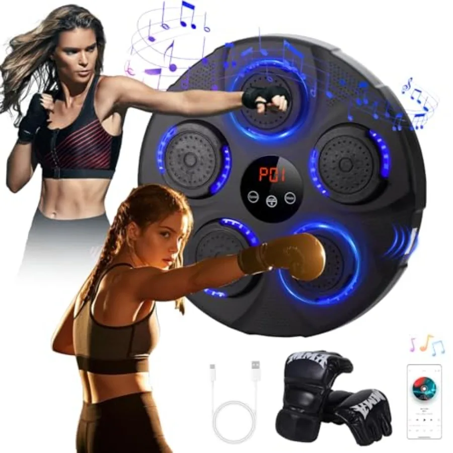Music Boxing Machine with Boxing Gloves Wall Mounted Intelligent Music Boxing Trainer Style-A