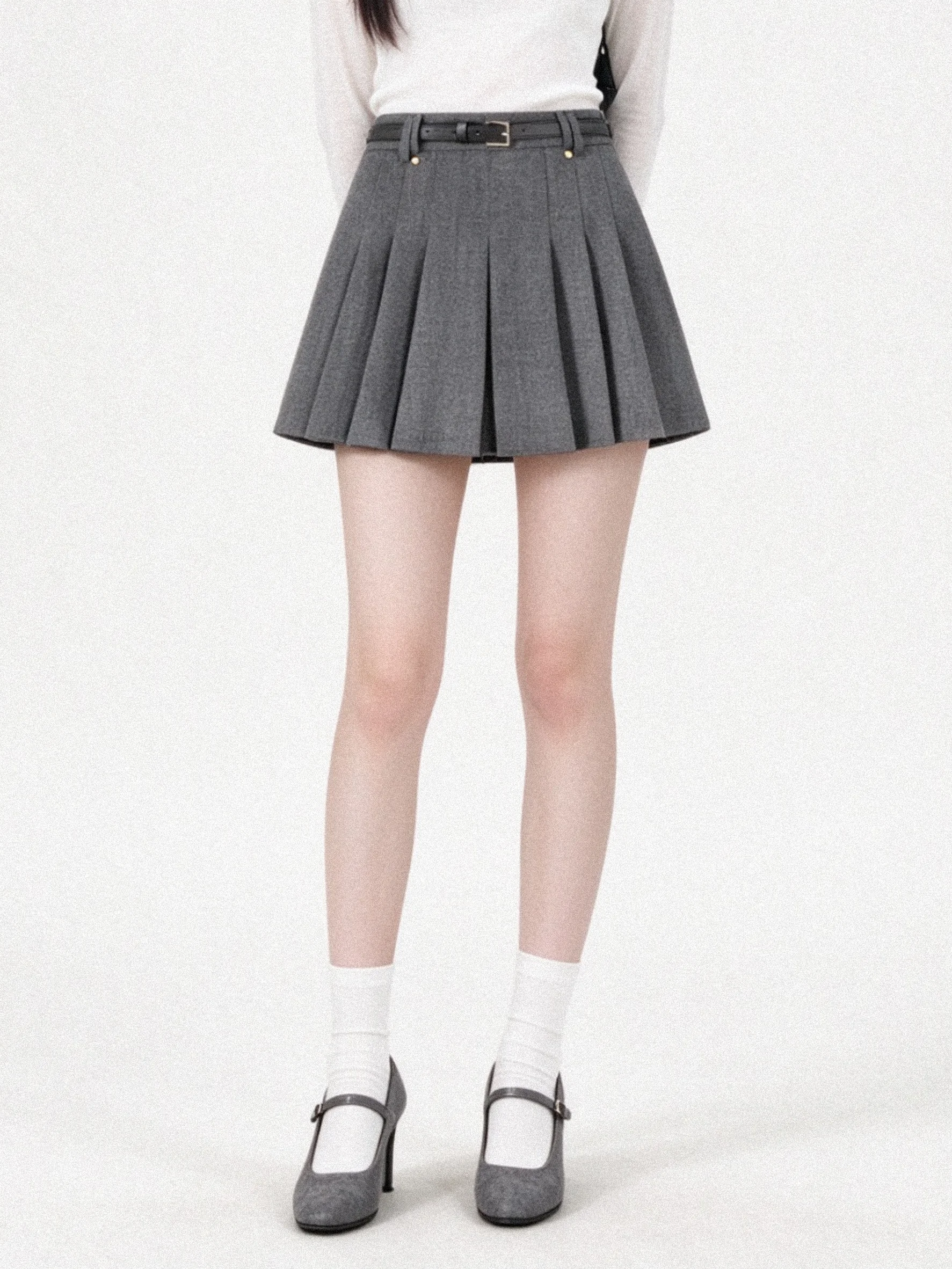 Korean Style High Waist A-Line Skirt Woolen Plaid Slimming Autumn Winter New Arrival Versatile Elegant Half-length Skirt