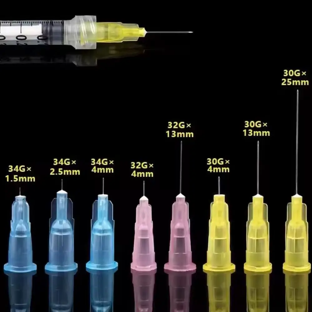 Descartável esterilize a agulha pequena do injetor, micro agulha hipodérmica, indolor, 30G, 31G, 32G, 34G, 4mm, 13mm, 100 PCes pela caixa