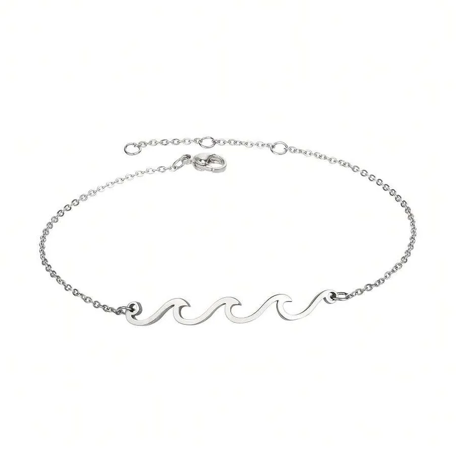 

Wave Anklet For Women Gold Silver Plated Beach Ankle Bracelets Ocean Wave Boho Anklets Adjustable Summer Foot Jewelry For Women