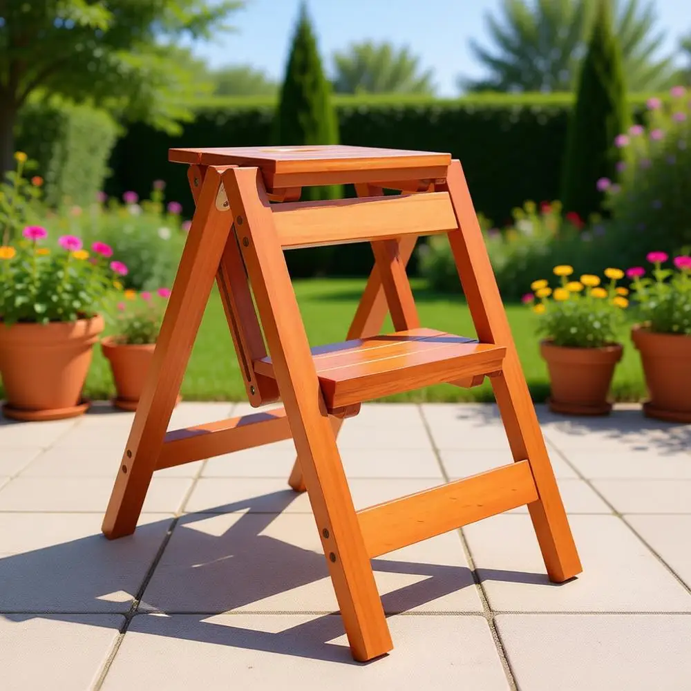 

Трехуровневая многофункциональная деревянная стремянка-табурет, прочная, для дома и офиса, нагрузка до 150 кг, двухцветная