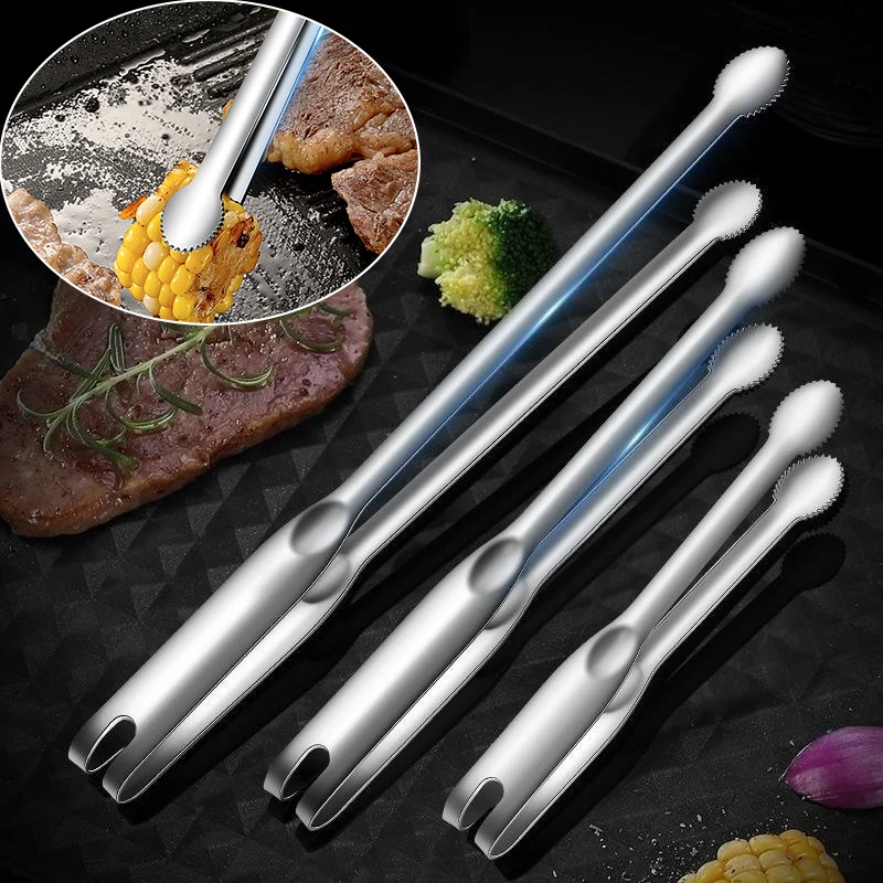 

304 Stainless Steel Food Clip Heat-resistant Barbecue Grill Steak Salad Bread Grill Buffet Party Kitchen household Cooking Tools