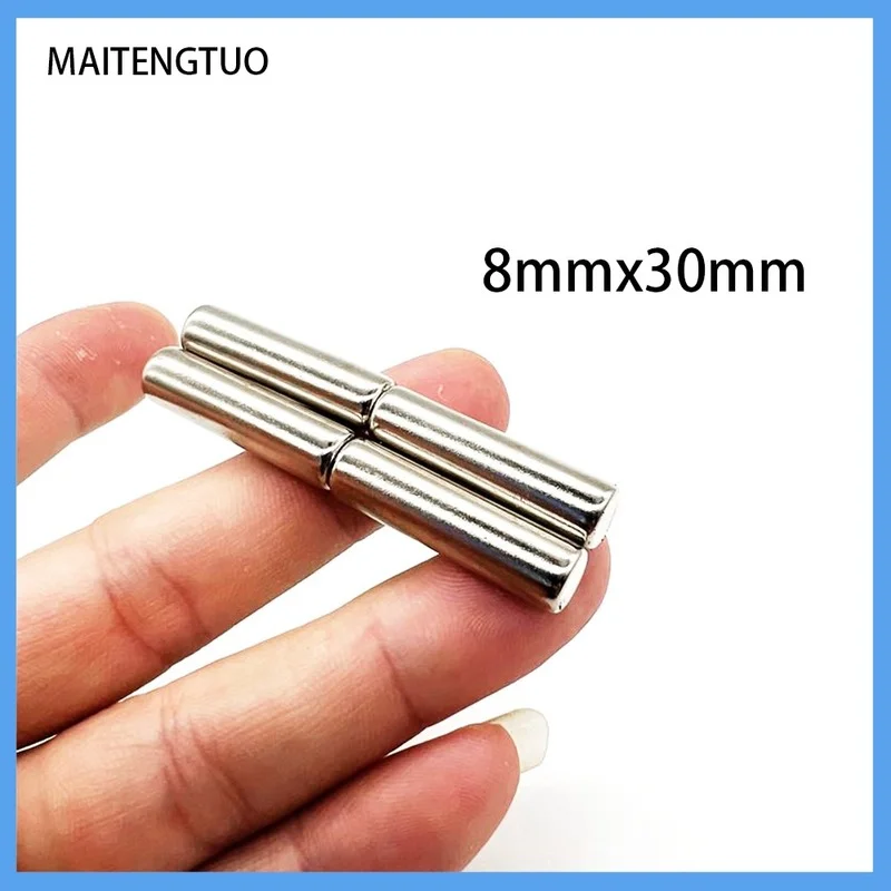 

2~50PCS 8x30mm Neodymium Magnet 8mm x 30mm N35 NdFeB Round Super Powerful Strong Permanent Magnetic imanes Disc