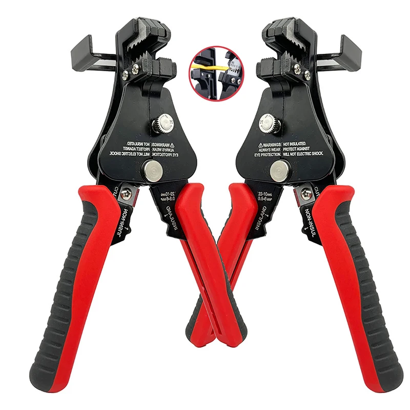 Multifunctional Wire Stripper Stripping Range 0.5-6mm AWG22-10 With Thread Trimmer & Terminals Crimping Pliers Electrician Tools