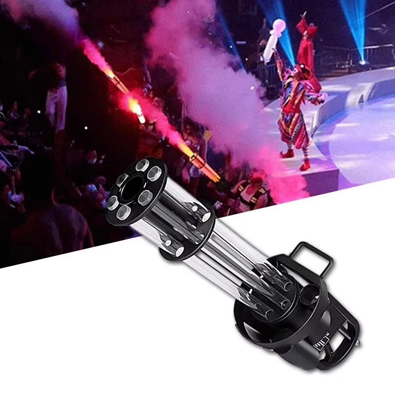 Perfect Co2 Jet Machine Handheld Jet Guns With Gatling Rotate DJ Led Light Smoke Fog Machine for Party Club Atmosphere Equipment