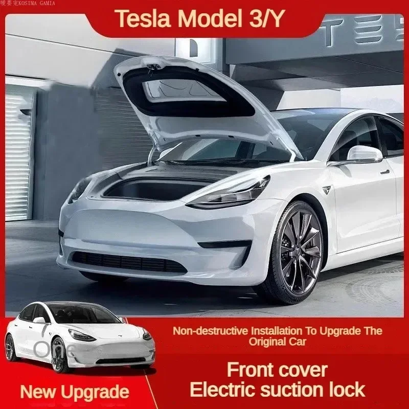 For Tesla Model 3/Y Car Frunk Soft Closing Lock Front Trunk Auto Close Electric Cover Automatic Lock Closer  2021 2023 2024