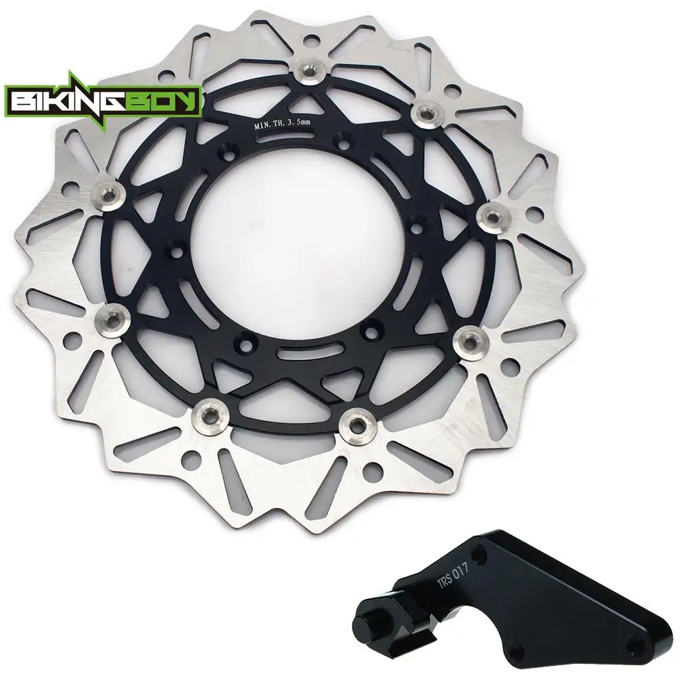 BIKINGBOY For Yamaha YZ250F 2007-2014 YZ450F 08 09 10 11 12 13 14 320mm Oversize Front Brake Disc Disk Rotor + Bracket Adaptor