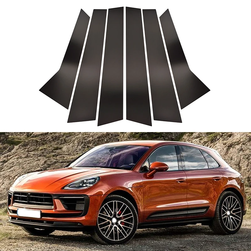 Fit for Porsche Porsche Macan 2014-22 Black Pillar Posts Door Window Trim Cover