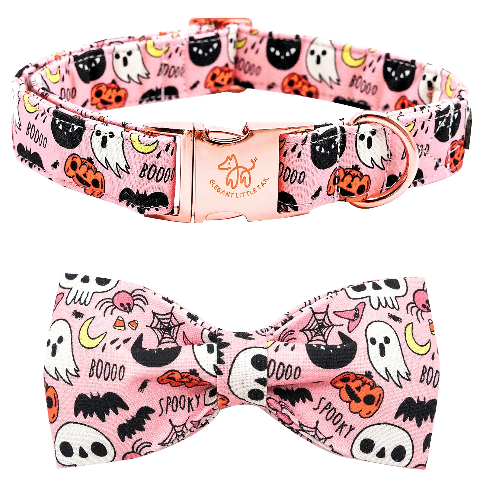 

Elegant little tail Dog Collar with Bow Fall Dog Collar Halloween Pumpkin Bow Girl Boy Pet Collar Soft Dog Bowtie Collars