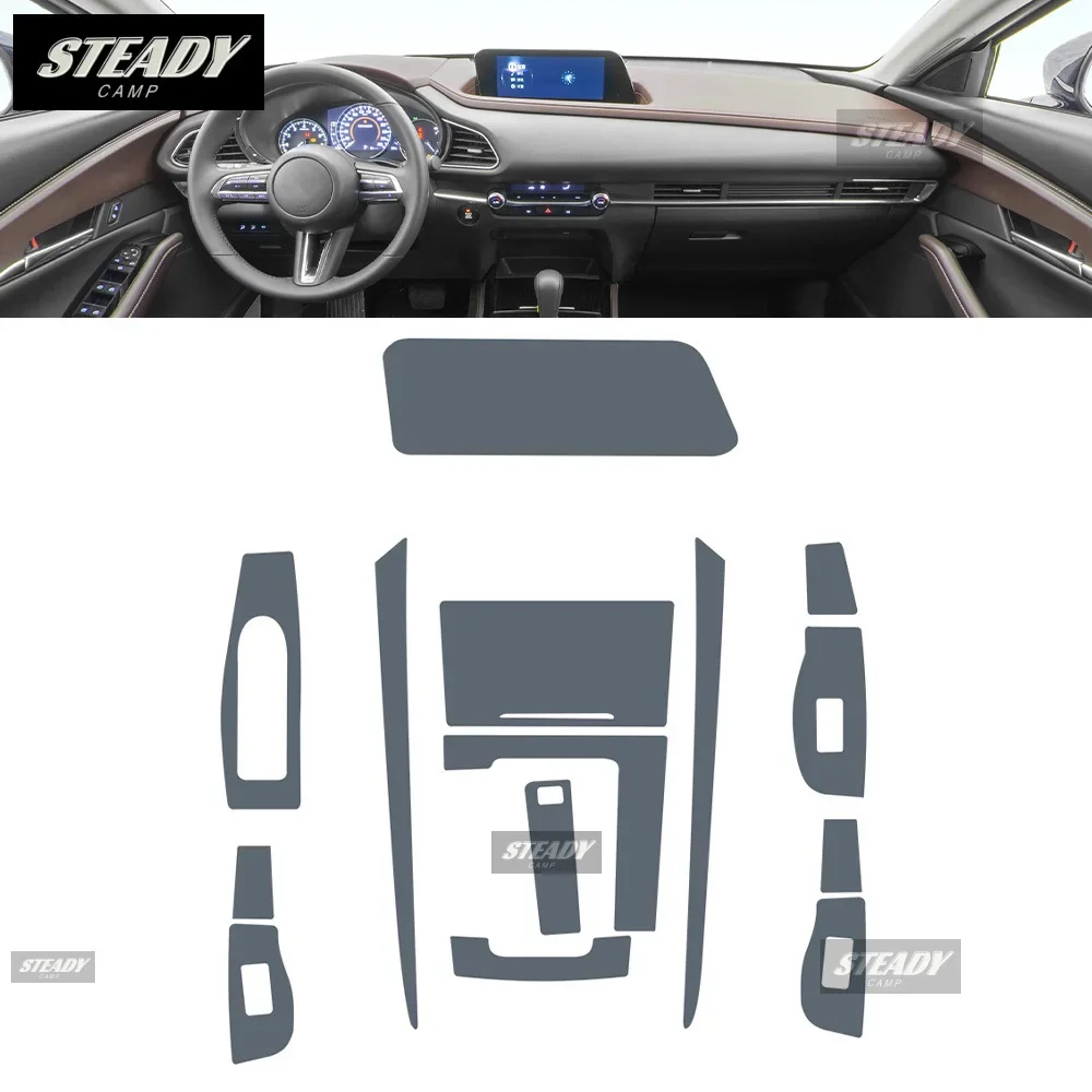 

Для Mazda CX-30 2020-2023 салон автомобиля, центральная консоль, прозрачная защитная пленка из ТПУ, краска, наклейка против царапин, ЖК-экран PPF